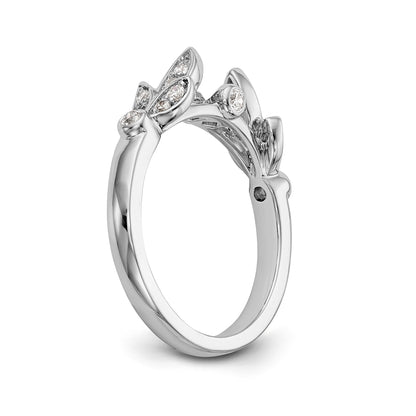 0.17ct. CZ Solid Real 14K White Gold Peg Set Engagement Ring