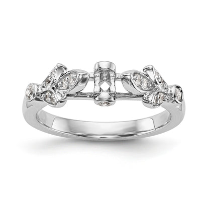 0.17ct. CZ Solid Real 14K White Gold Peg Set Engagement Ring