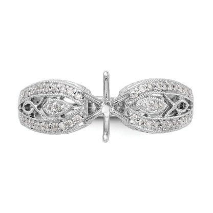 0.21ct. CZ Solid Real 14K White Gold Peg Set Engagement Ring