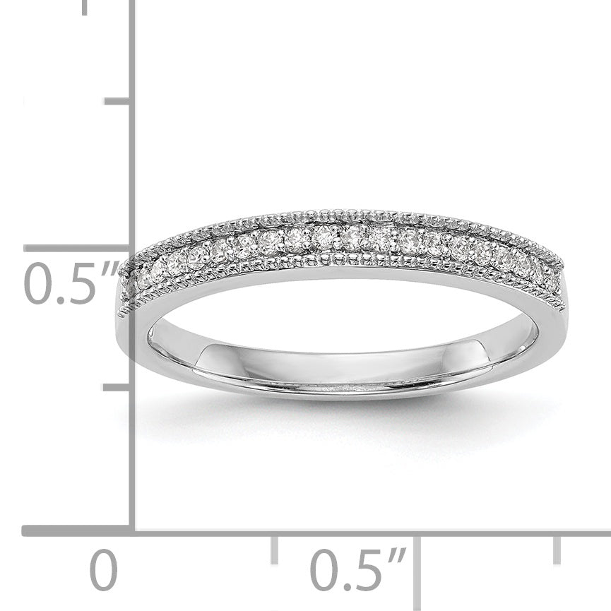 0.12ct. CZ Solid Real 14k White Gold Wedding Wedding Band Ring