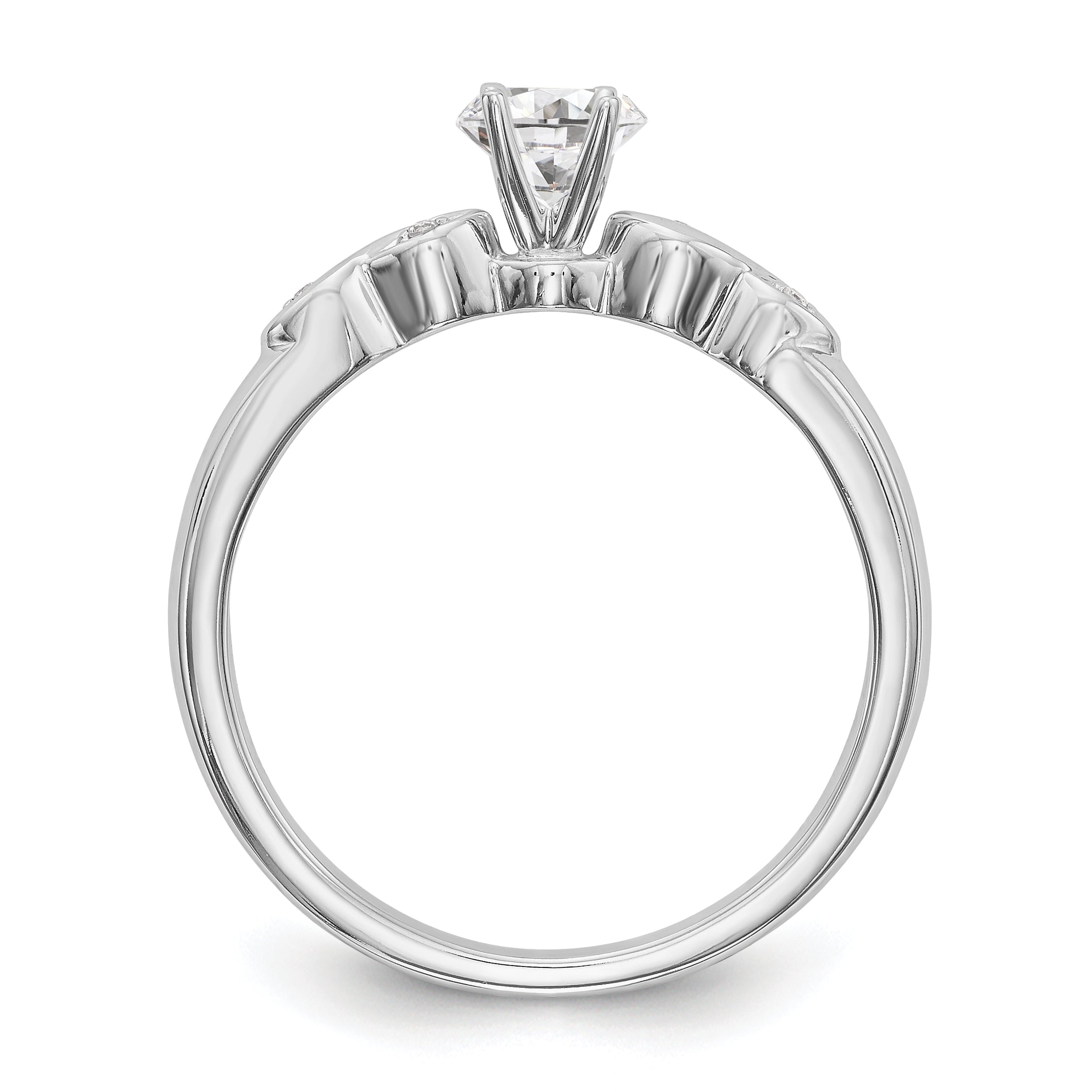 0.02ct. CZ Solid Real 14k White Gold Engagement Ring