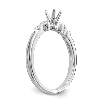 0.02ct. CZ Solid Real 14k White Gold Engagement Ring