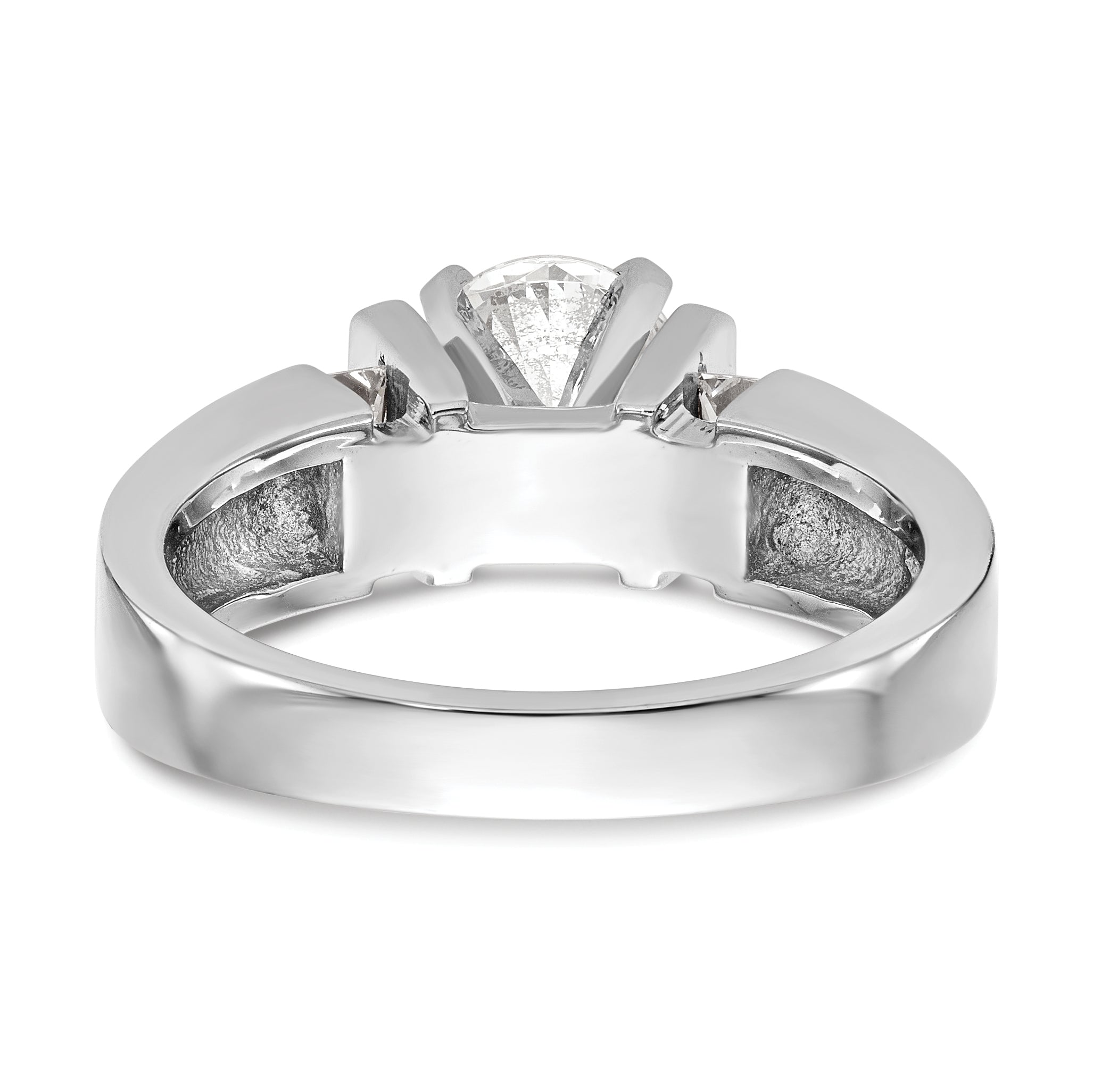 0.25ct. CZ Solid Real 14K White Gold Peg Set Engagement Ring