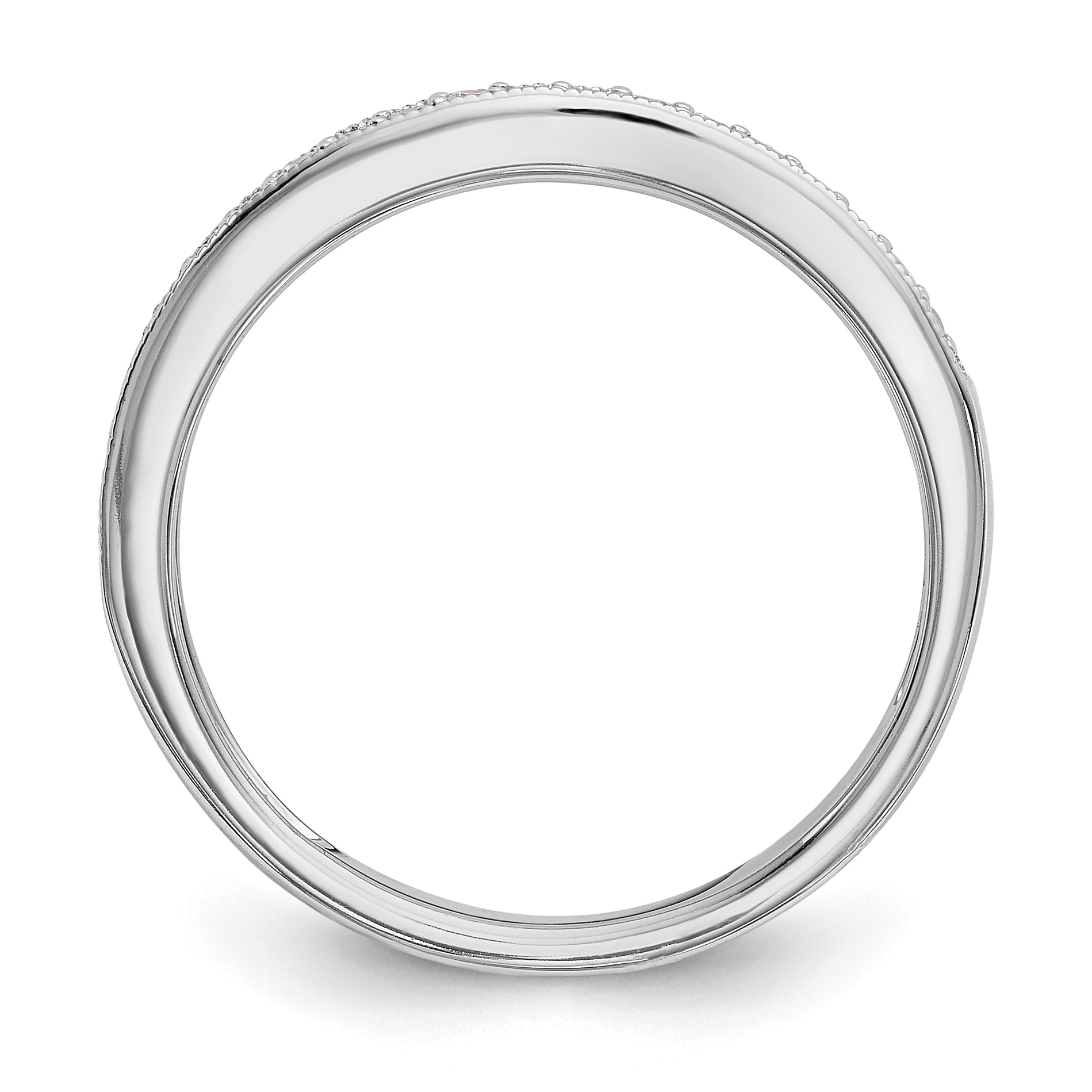 0.16ct. CZ Solid Real 14k White Gold Wedding Wedding Band Ring