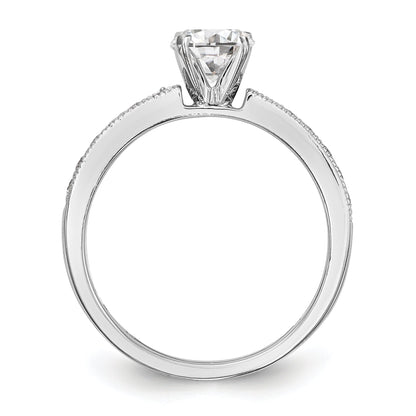 0.24ct. CZ Solid Real 14K White Gold Peg Set Engagement Ring