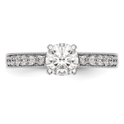 0.24ct. CZ Solid Real 14K White Gold Peg Set Engagement Ring