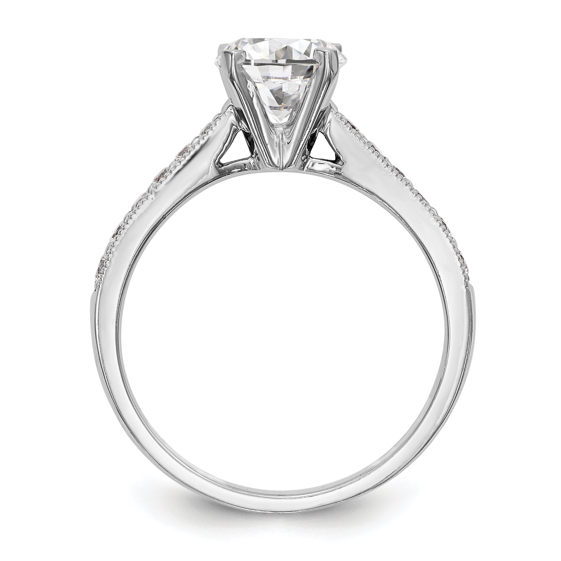 0.25ct. CZ Solid Real 14K White Gold Engagement Ring