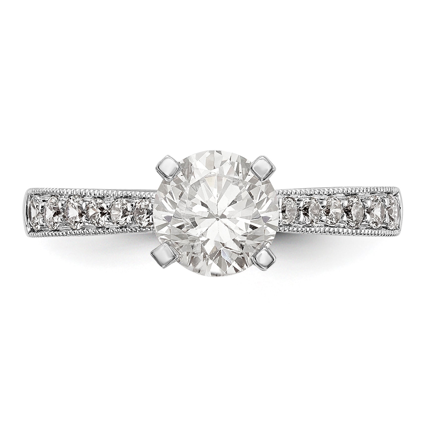 0.25ct. CZ Solid Real 14K White Gold Engagement Ring
