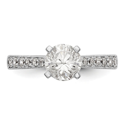 0.25ct. CZ Solid Real 14K White Gold Engagement Ring