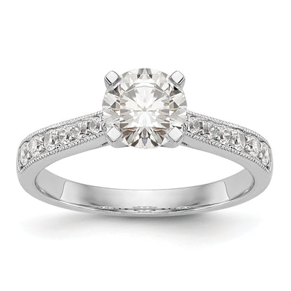 0.25ct. CZ Solid Real 14K White Gold Engagement Ring