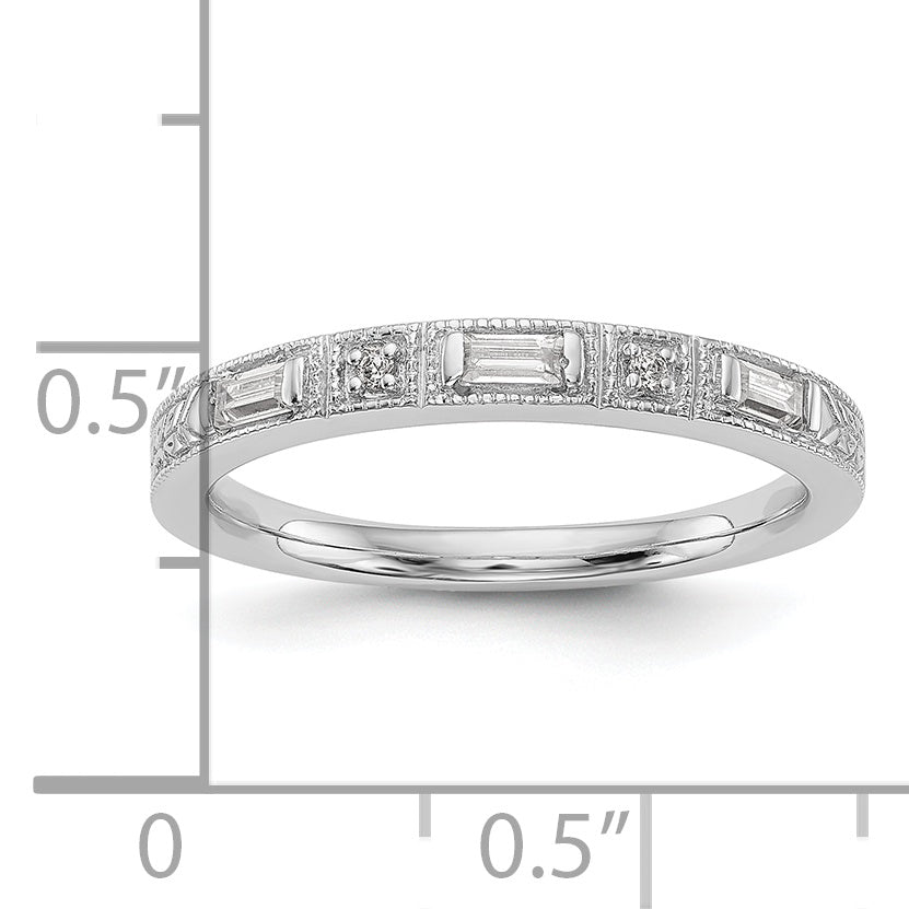 0.10ct. CZ Solid Real 14k White Gold Wedding Wedding Band Ring