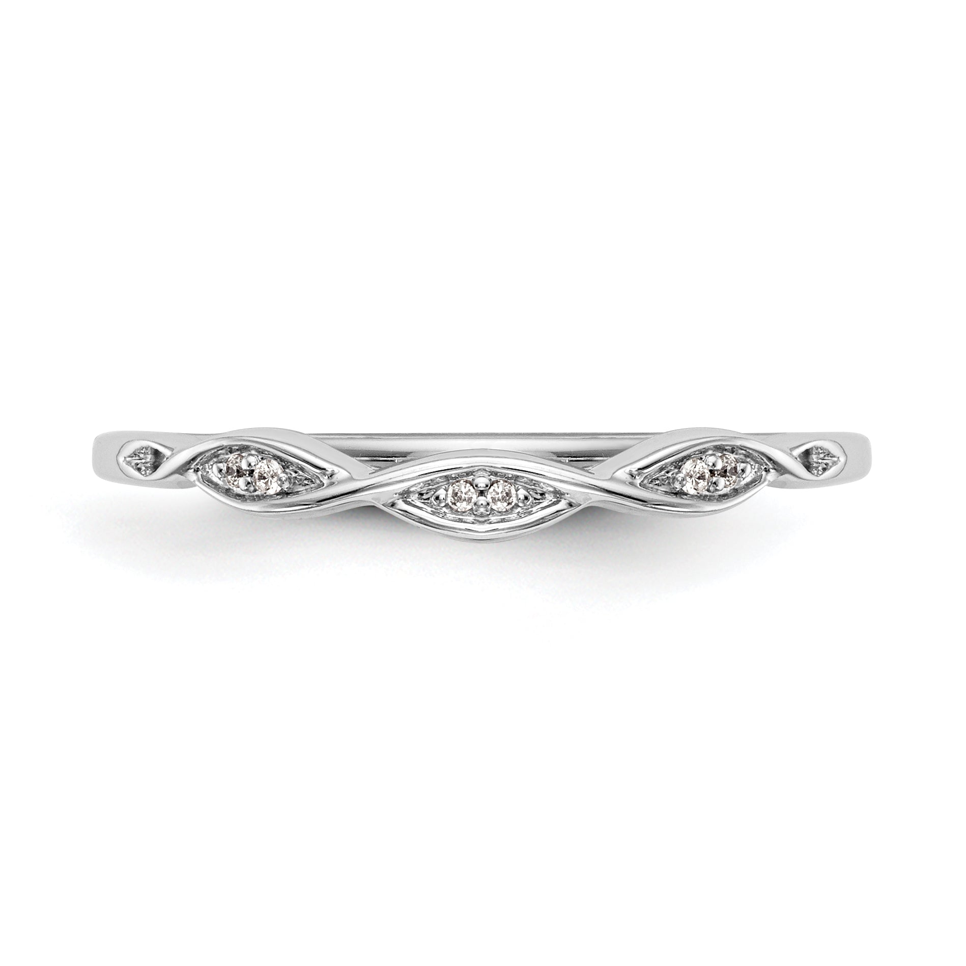 0.02ct. CZ Solid Real 14k White Gold Wedding Wedding Band Ring