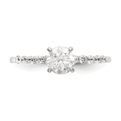 0.24ct. CZ Solid Real 14K White Gold Peg Set Engagement Ring