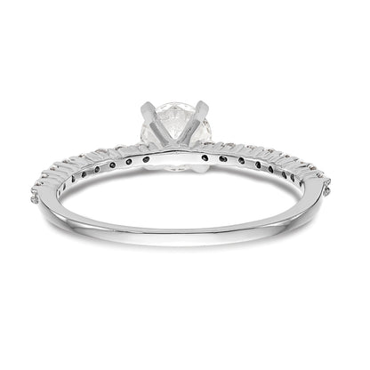 0.24ct. CZ Solid Real 14K White Gold Peg Set Engagement Ring