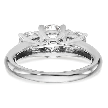 2.00ct. CZ Solid Real 14K White Gold 3-Stone Engagement Ring