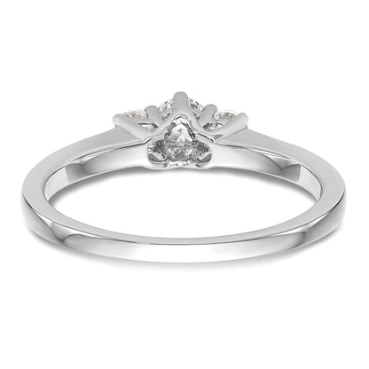 0.20ct. CZ Solid Real 14K White Gold 3-Stone Engagement Ring