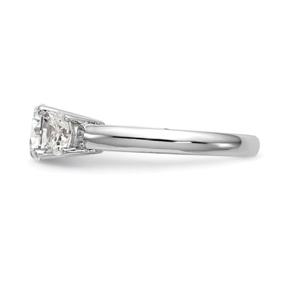 0.17ct. CZ Solid Real 14K White Gold 3-Stone Engagement Ring