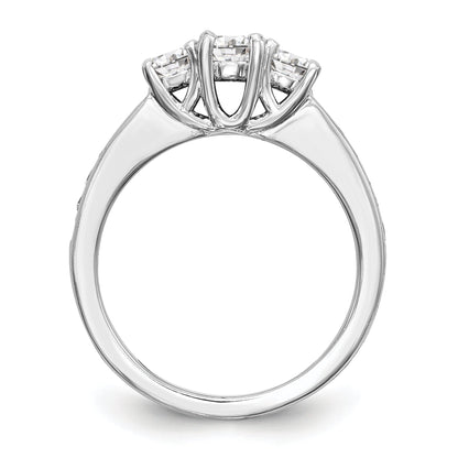 0.25ct. CZ Solid Real 14K White Gold 3-Stone Engagement Ring
