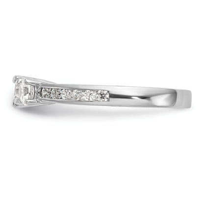 0.25ct. CZ Solid Real 14K White Gold 3-Stone Engagement Ring