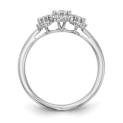 0.20ct. CZ Solid Real 14K White Gold 3-Stone Engagement Ring