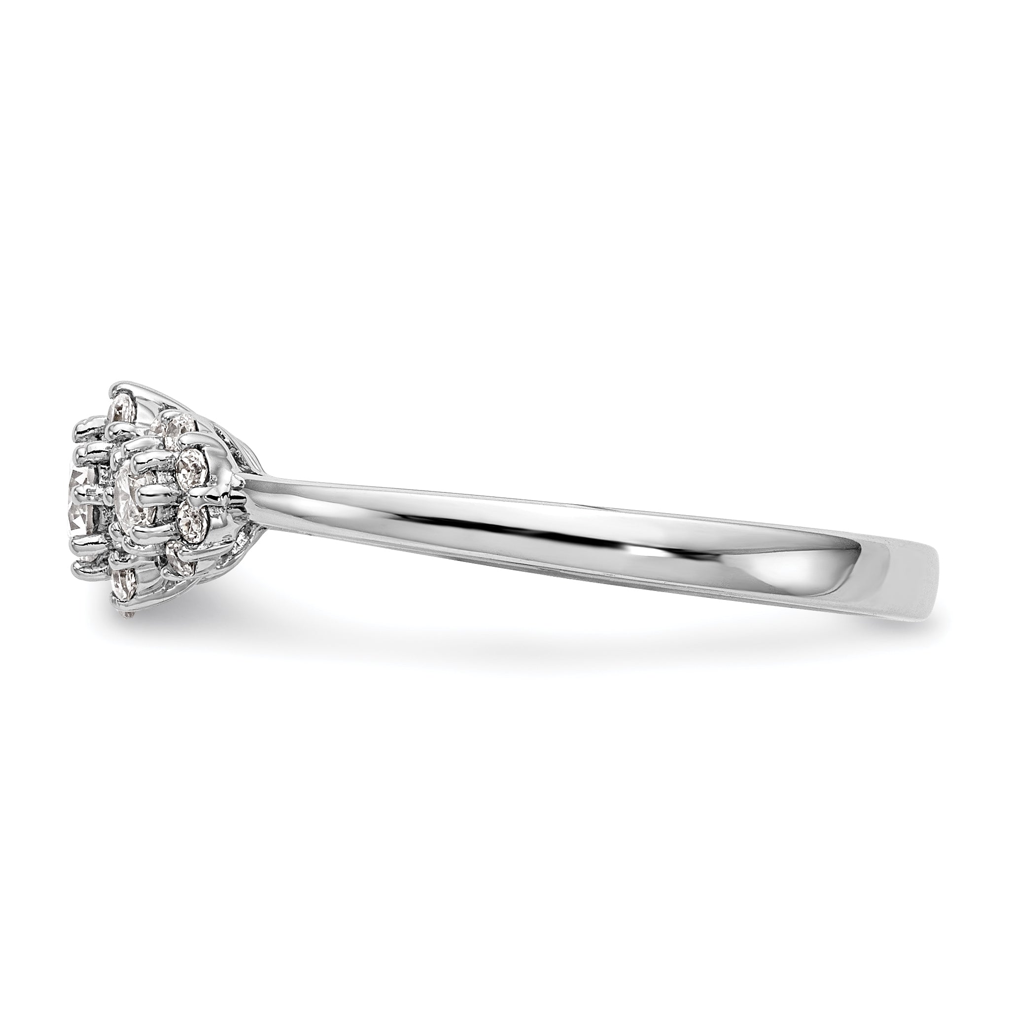 0.20ct. CZ Solid Real 14K White Gold 3-Stone Engagement Ring