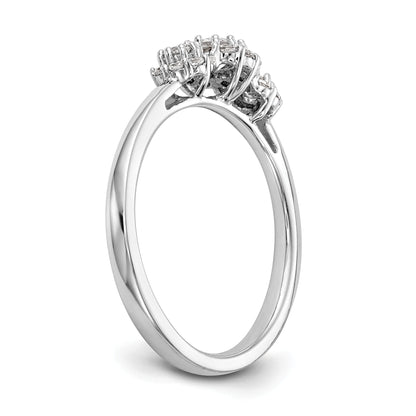0.20ct. CZ Solid Real 14K White Gold 3-Stone Engagement Ring