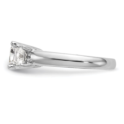 0.25ct. CZ Solid Real 14K White Gold 3-Stone Engagement Ring