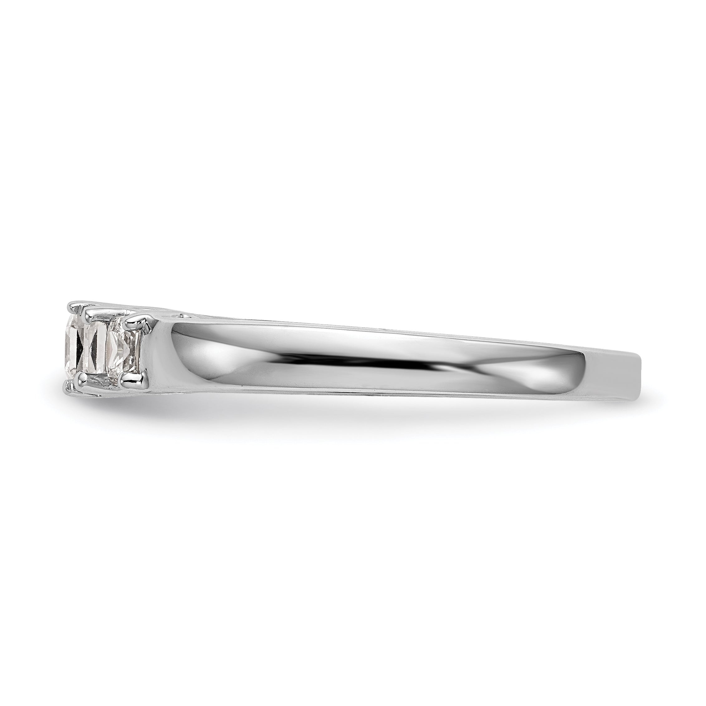 0.20ct. CZ Solid Real 14K White Gold 3-Stone Engagement Ring