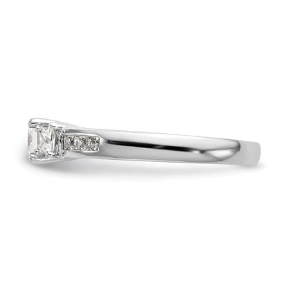 0.16ct. CZ Solid Real 14K White Gold 3-Stone Engagement Ring