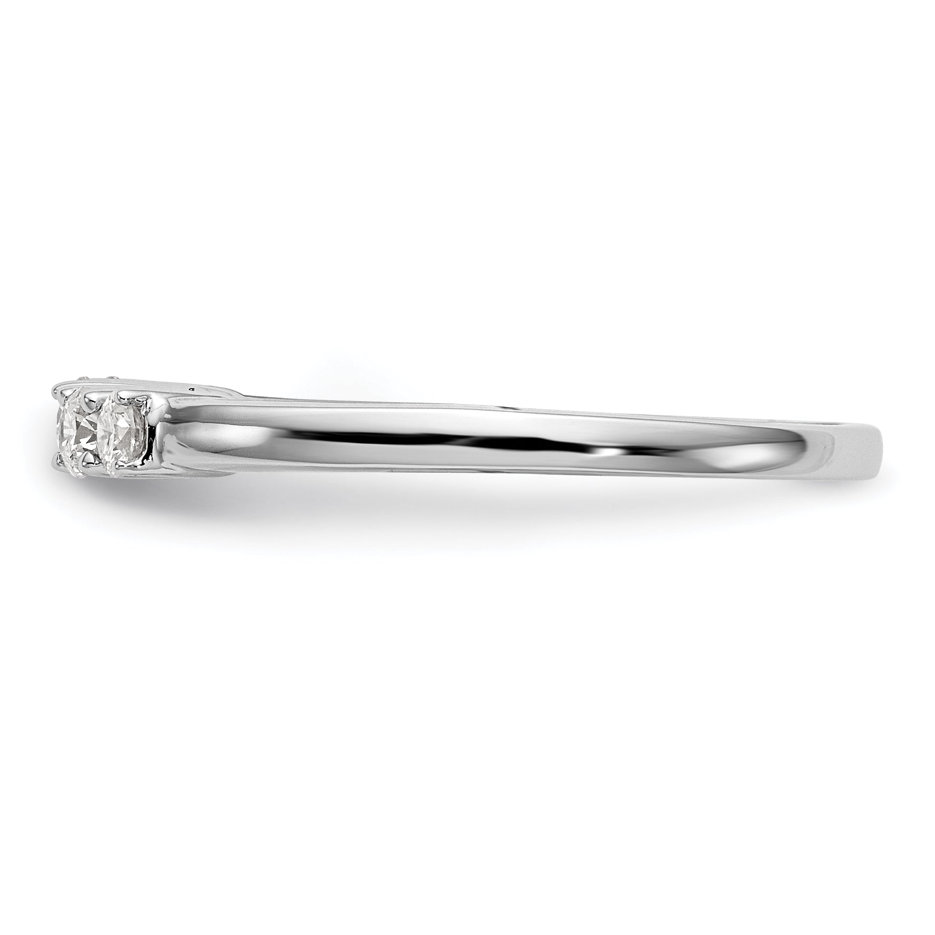 0.20ct. CZ Solid Real 14K White Gold 5-Stone Peg Set Engagement Ring