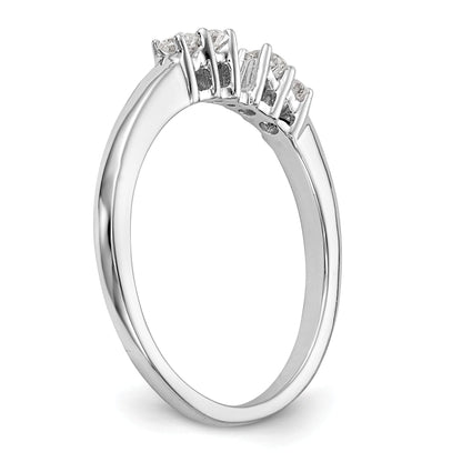 0.20ct. CZ Solid Real 14K White Gold 5-Stone Peg Set Engagement Ring