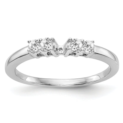 0.20ct. CZ Solid Real 14K White Gold 5-Stone Peg Set Engagement Ring