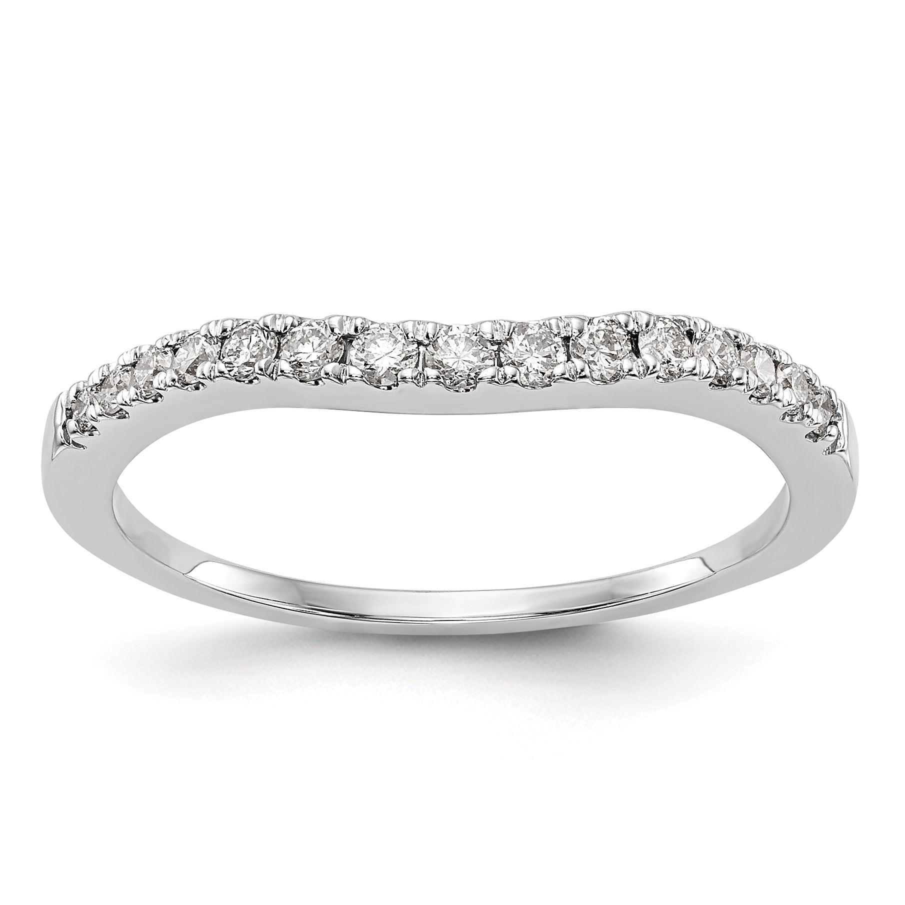0.23ct. CZ Solid Real 14K White Gold Wedding Wedding Band Ring