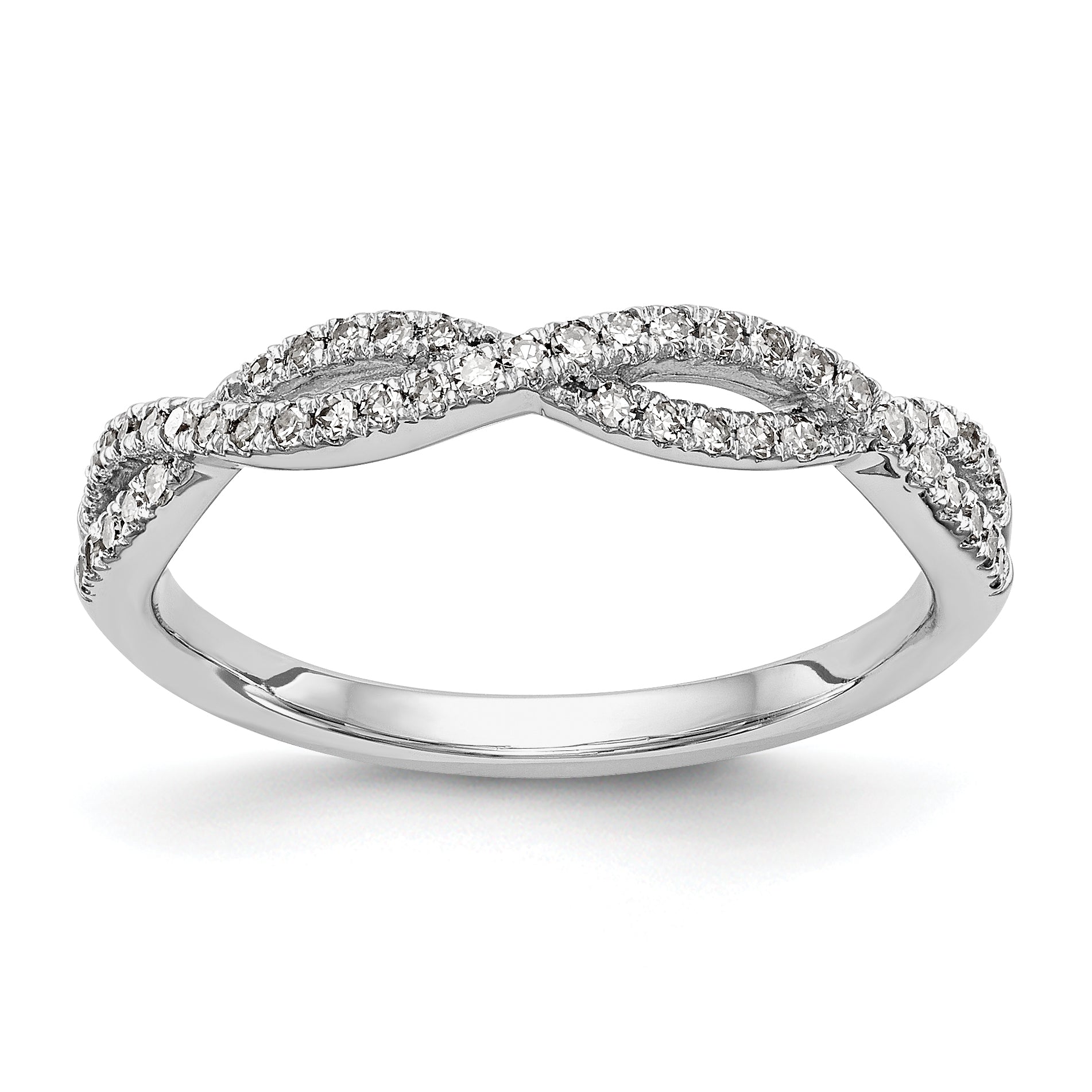 0.23ct. CZ Solid Real 14K White Gold Wedding Wedding Band Ring