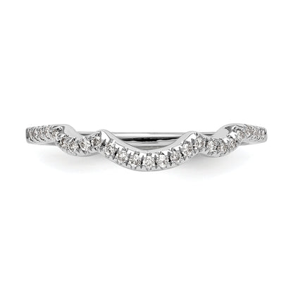 0.13ct. CZ Solid Real 14K White Gold Wedding Wedding Band Ring
