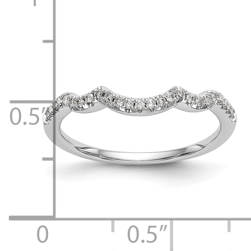 0.13ct. CZ Solid Real 14K White Gold Wedding Wedding Band Ring
