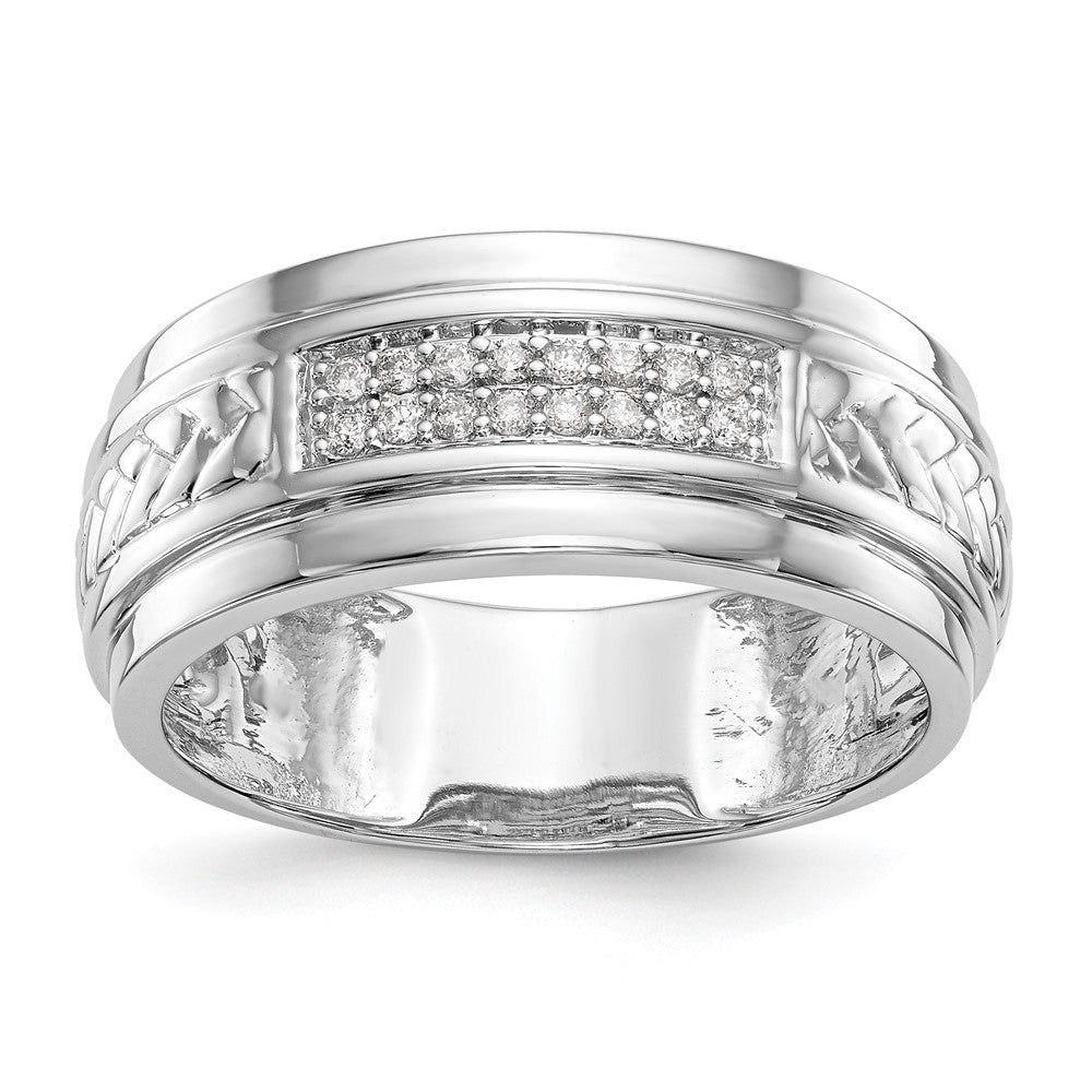 14k white gold real diamond trio mens wedding band rm3162b g 013 wvs