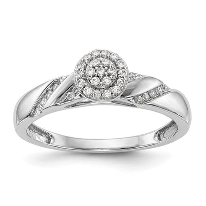 10k white gold complete real diamond trio cluster engagement ring rm3165e 016 0waa