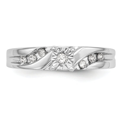 0.13ct. CZ Solid Real 14K White Gold Complete Trio Engagement Ring