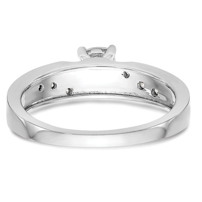 0.13ct. CZ Solid Real 14K White Gold Complete Trio Engagement Ring