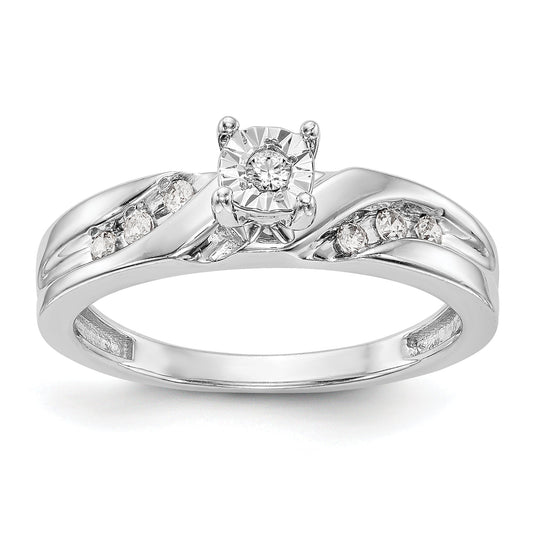 0.13ct. CZ Solid Real 14K White Gold Complete Trio Engagement Ring