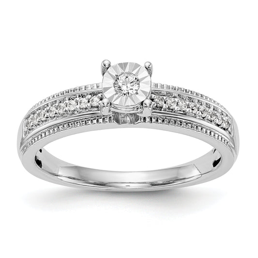 0.12ct. CZ Solid Real 14K White Gold Complete Trio Engagement Ring