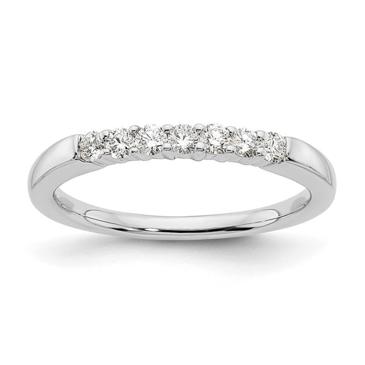 14K White Gold 7-Stone Real Diamond Band