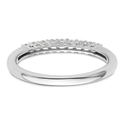 0.23ct. CZ Solid Real 14K White Gold 9-Stone Wedding Band Ring