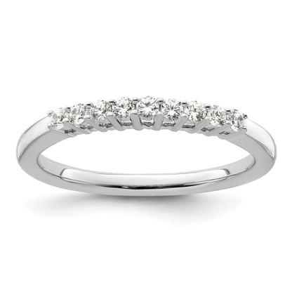 0.23ct. CZ Solid Real 14K White Gold 9-Stone Wedding Band Ring