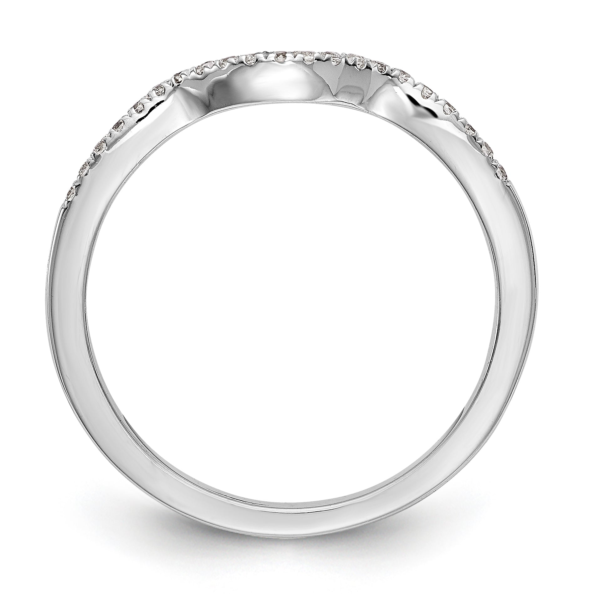 0.06ct. CZ Solid Real 14K White Gold Wedding Band Ring