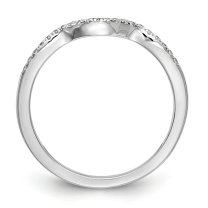 0.06ct. CZ Solid Real 14K White Gold Wedding Band Ring