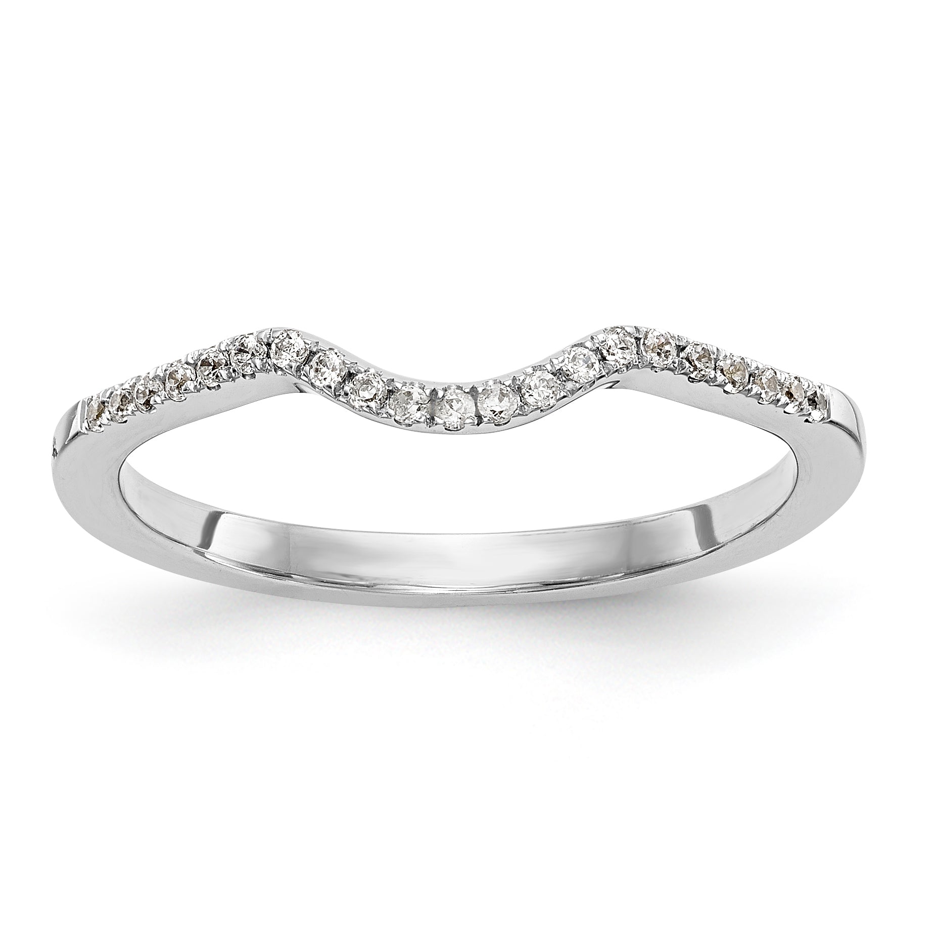 0.06ct. CZ Solid Real 14K White Gold Wedding Band Ring