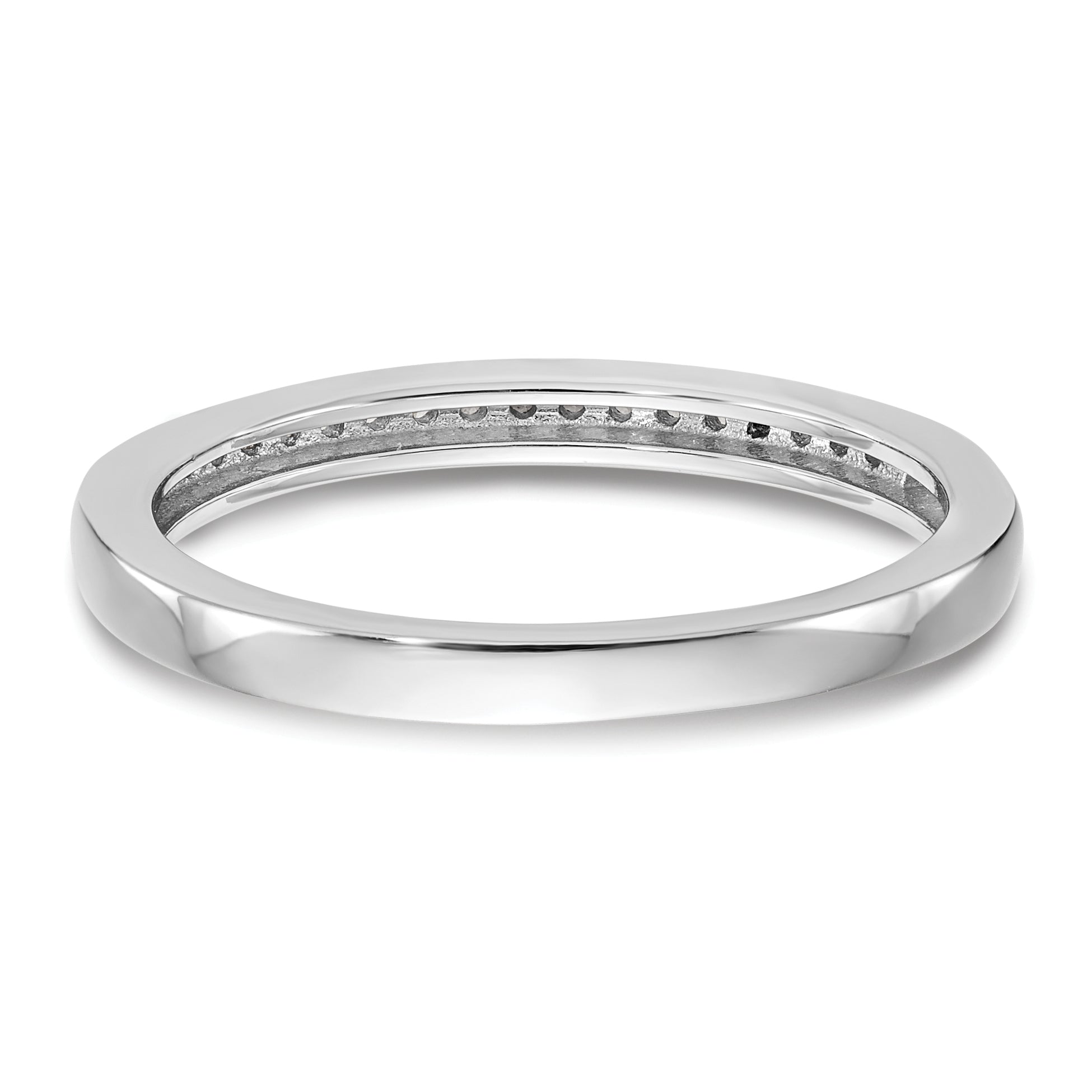 0.09ct. CZ Solid Real 14K White Gold Wedding Band Ring