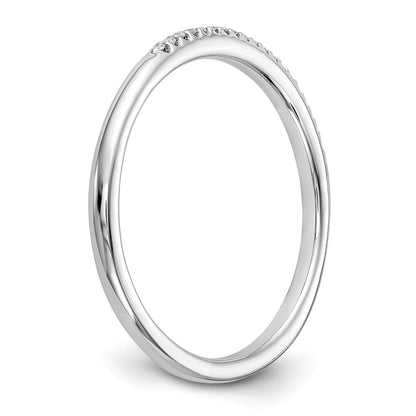 0.06ct. CZ Solid Real 14K White Gold Wedding Band Ring